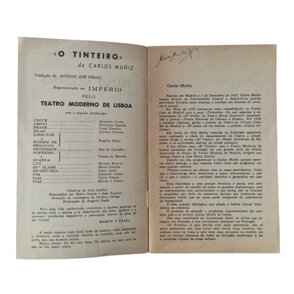 O Tinteiro – Carlos Muñiz - Teatro Moderno de Lisboa - Colecção de Repertório N. 1