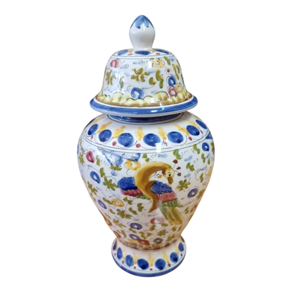 Pote em Faiança de Alcobaça Pintado à Mão, Estilo Séc. XVII – N.º 59 – 25 cm, 680 g