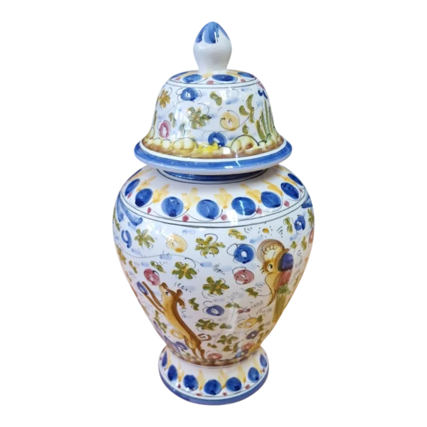 Pote em Faiança de Alcobaça Pintado à Mão, Estilo Séc. XVII – N.º 59 – 25 cm, 680 g