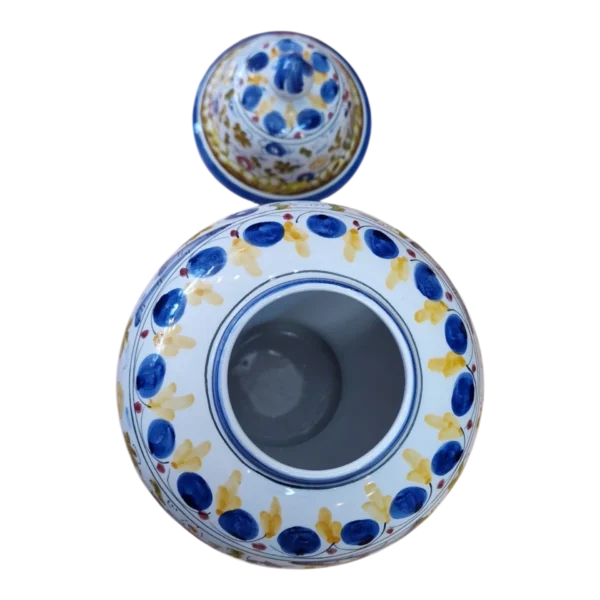 Pote em Faiança de Alcobaça Pintado à Mão, Estilo Séc. XVII – N.º 59 – 25 cm, 680 g
