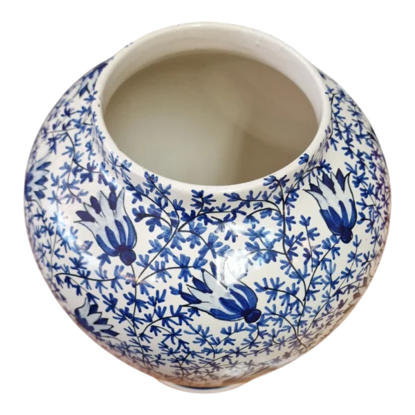 Pote com Tampa F.F.A. Marquês Lda Malveira Estilo Delft Pintado à Mão – 40 cm, 2,390 kg