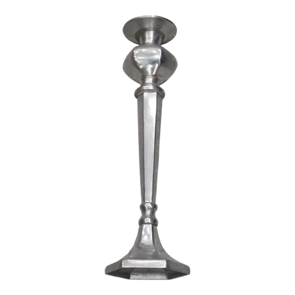 Castiçal Alto em Alumínio Tosco - 47 cm - 1,2 kg - Base 13 x 13 cm