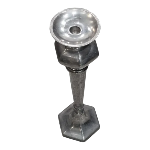 Castiçal Alto em Alumínio Tosco - 47 cm - 1,2 kg - Base 13 x 13 cm