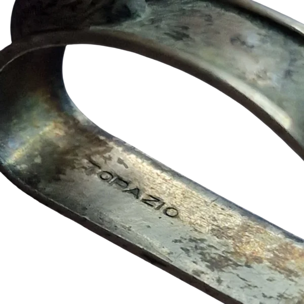 Argola de Guardanapo em Prata Topázio com Galo – 9g 4x2 cm
