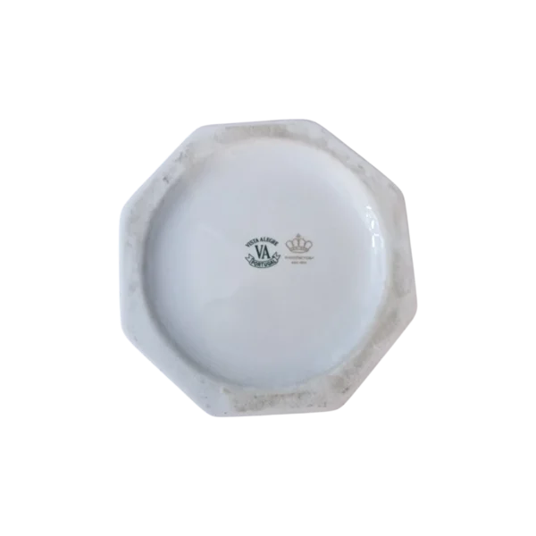 Jarra Vista Alegre Decoração Iris em Porcelana Octogonal com Filete Dourado - 29,5 cm
