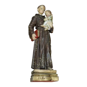 Escultura Santo António com o Menino em Marfinite Pintada à Mão - 58 cm (séc. XX/XXI)