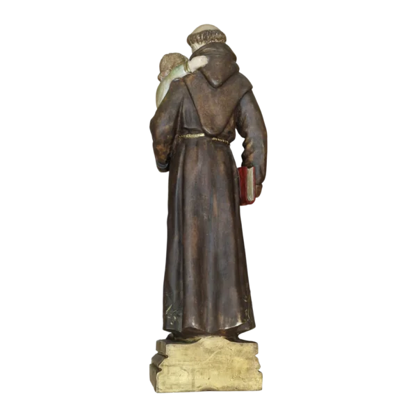Escultura Santo António com o Menino em Marfinite Pintada à Mão - 58 cm (séc. XX/XXI)