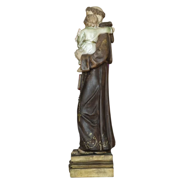 Escultura Santo António com o Menino em Marfinite Pintada à Mão - 58 cm (séc. XX/XXI)