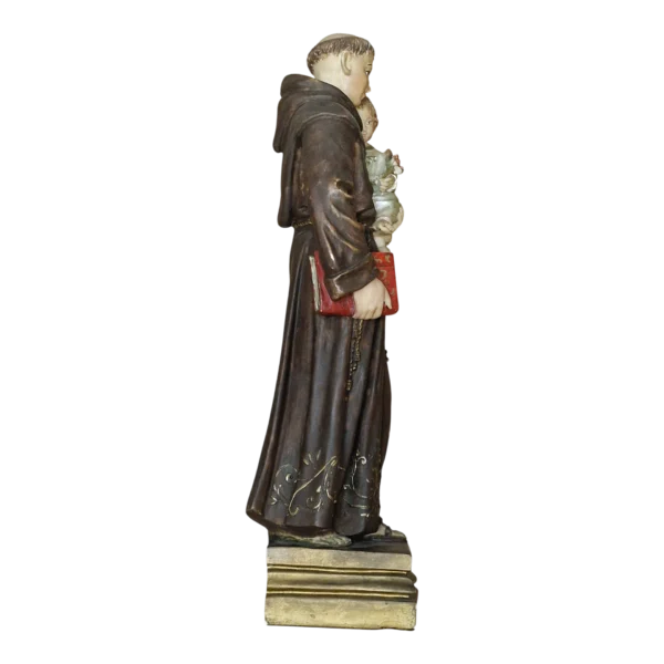 Escultura Santo António com o Menino em Marfinite Pintada à Mão - 58 cm (séc. XX/XXI)